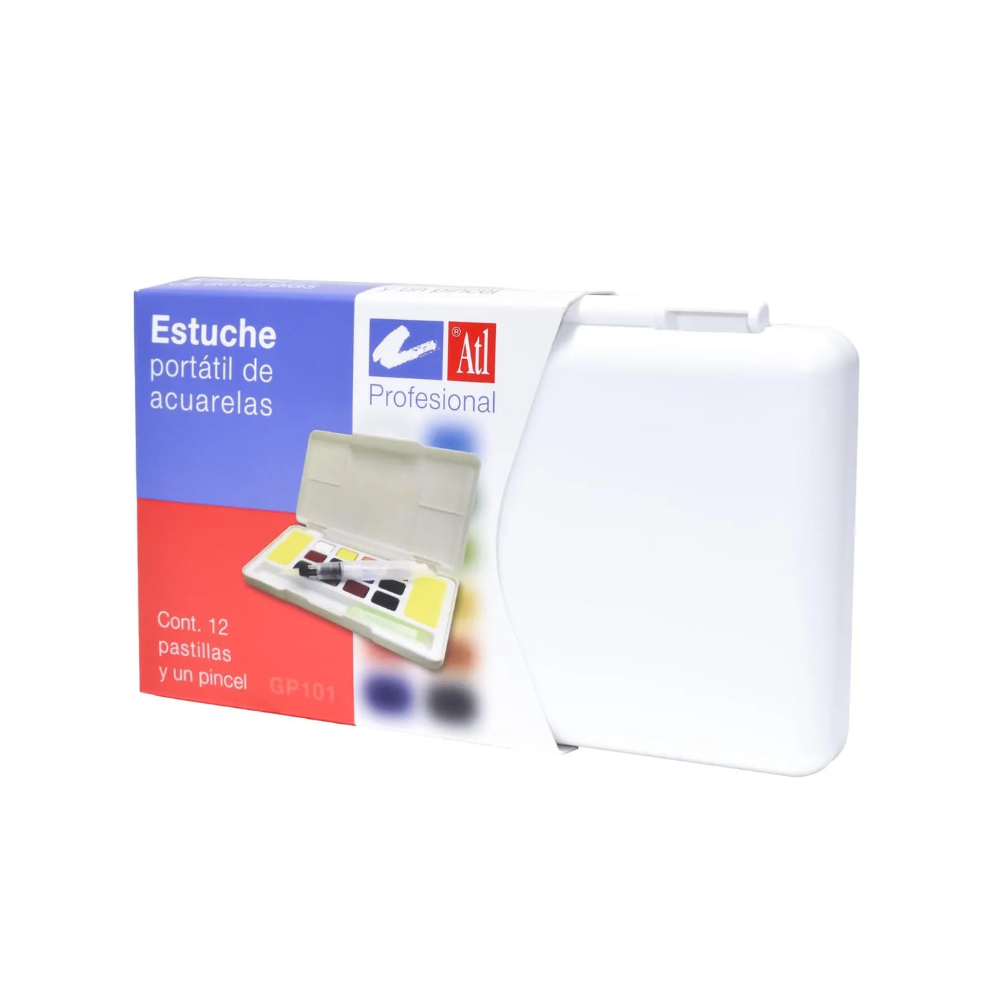 ACUARELA ATL PORTATIL CON 12 COLORES BASICOS  1 PINCEL GP101 30154