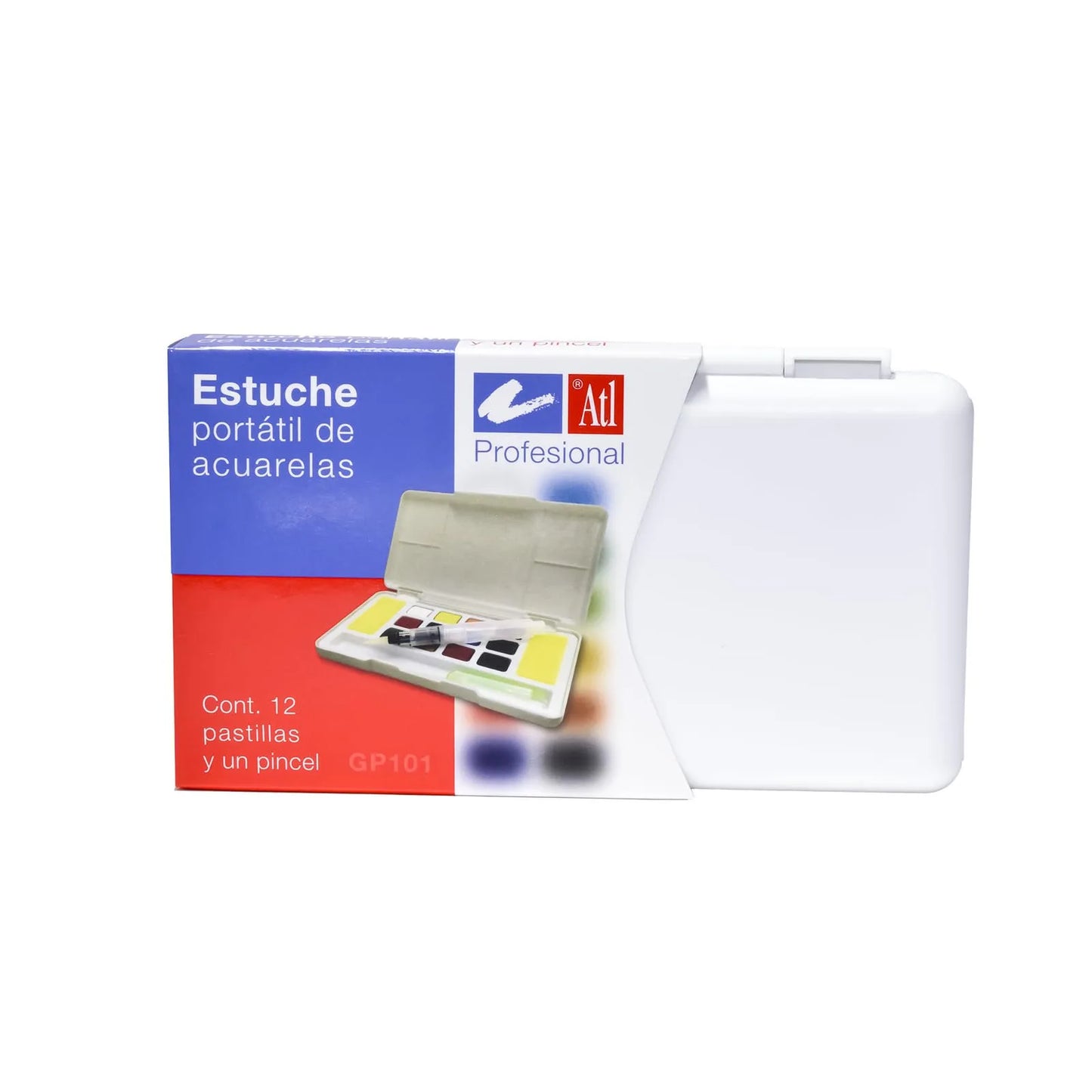 ACUARELA ATL PORTATIL CON 12 COLORES BASICOS  1 PINCEL GP101 30154