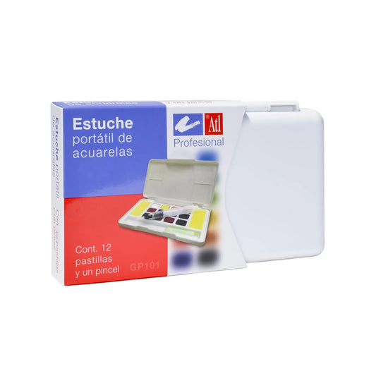 ACUARELA ATL PORTATIL CON 12 COLORES BASICOS  1 PINCEL GP101 30154