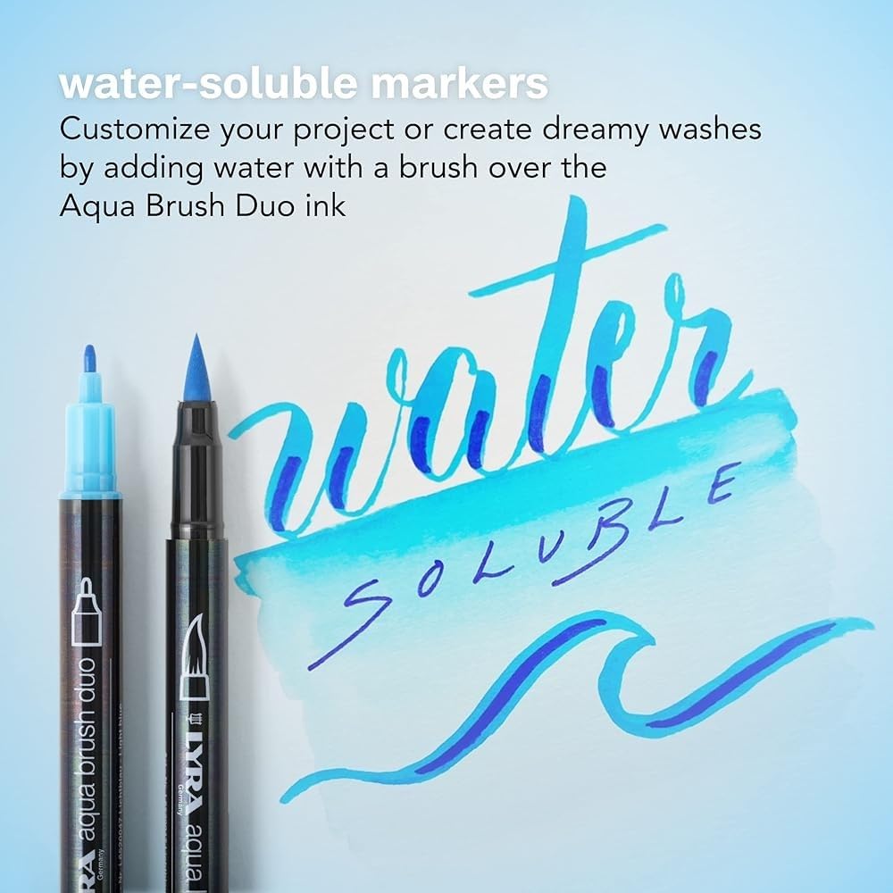 MARCADOR AQUA BRUSH DUO LYRA 24 PZ DOBLE PUNTA 56461