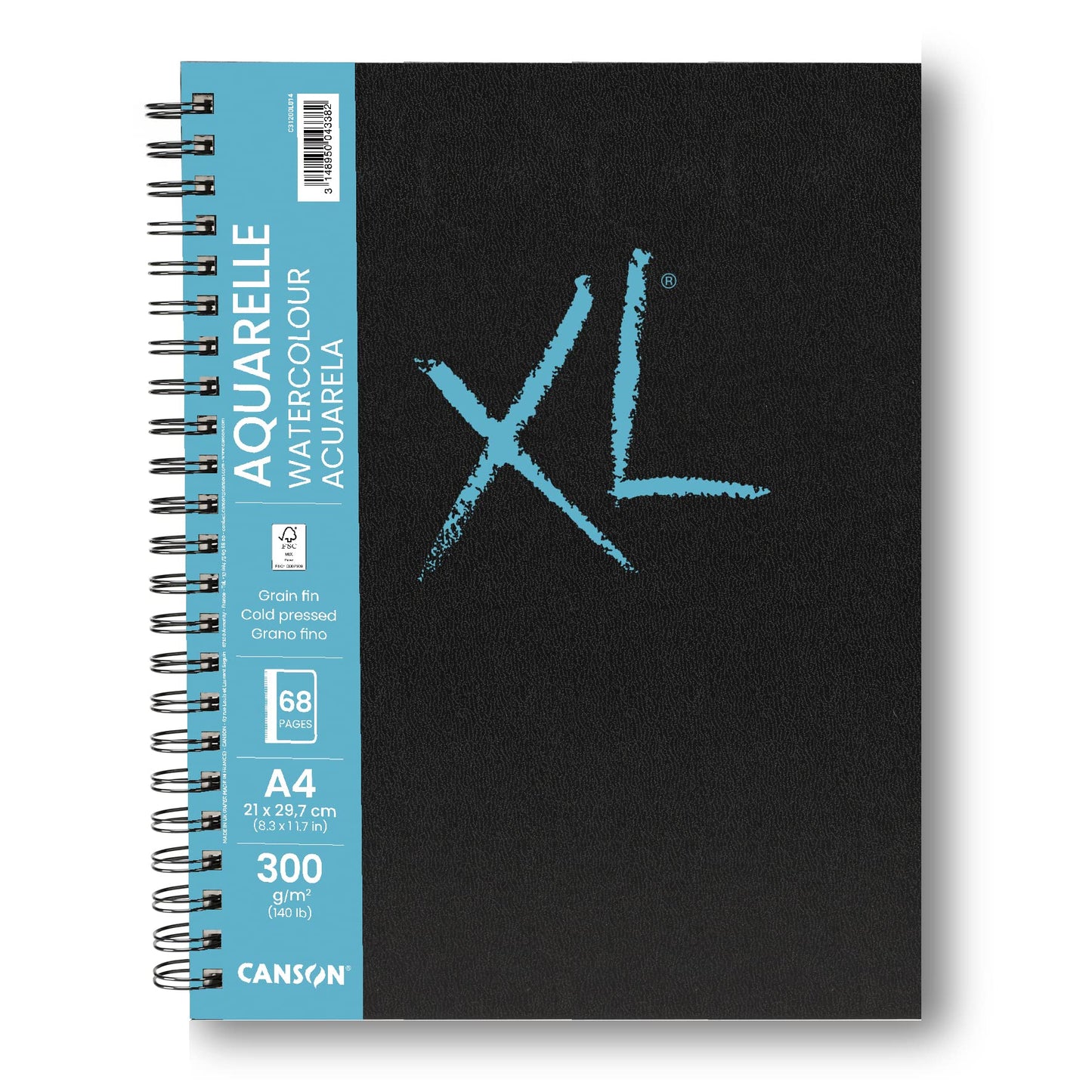 CUADERNO CANSON BOOK XL ACUARELA 21X29.7CM A4 300G. 68H 73703