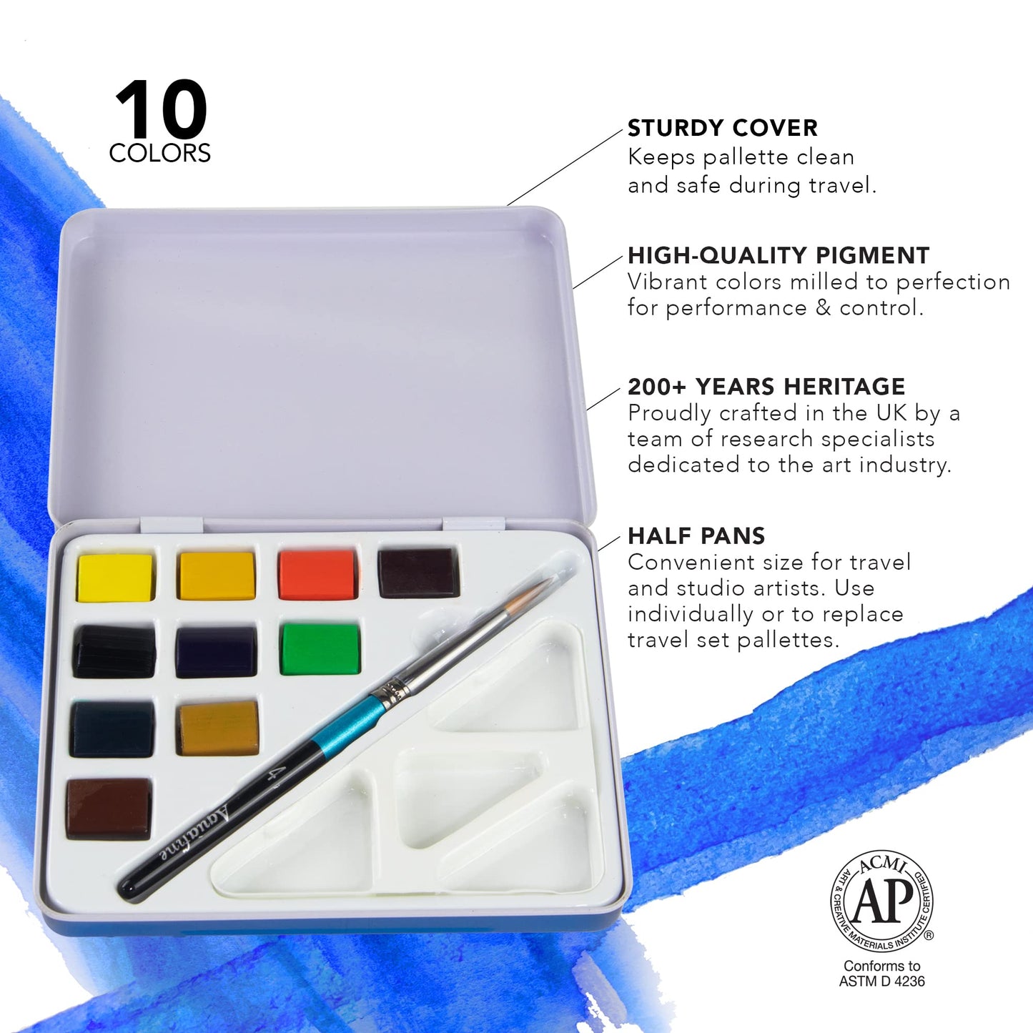 ACUARELA AQUAFINE MINI TRAVEL EST. MET. DE VIAJE CON 10 PASTILLAS 58323