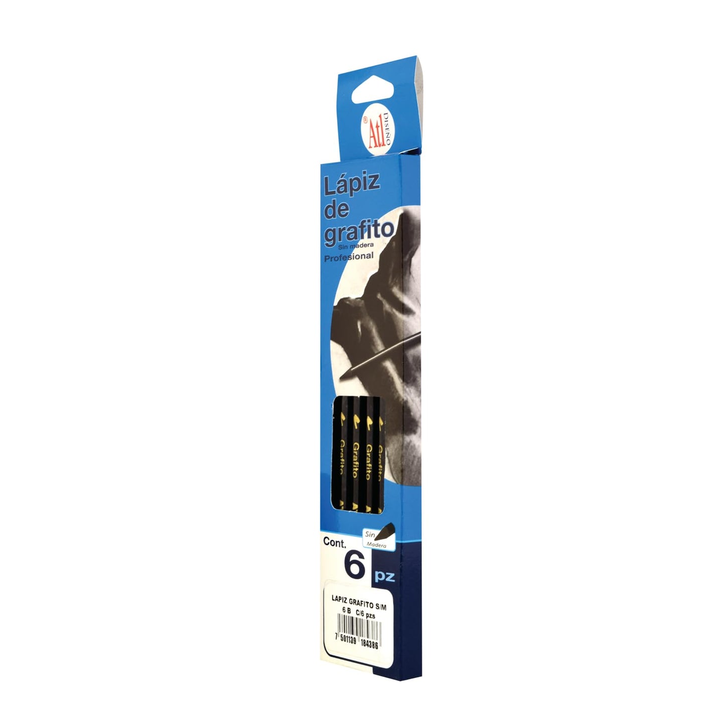 LAPIZ GRAFITO ATL SIN MADERA X6 6B 19626