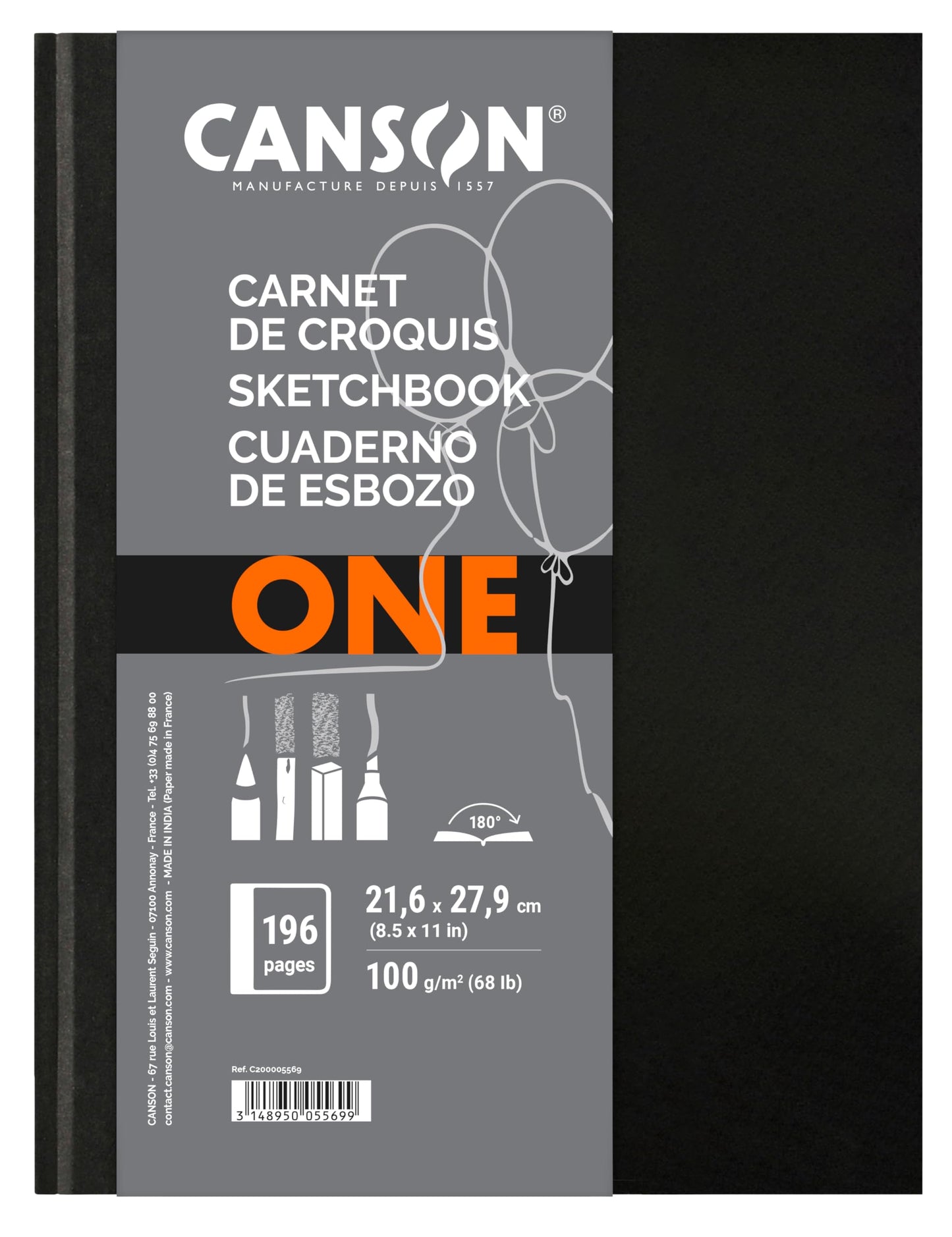 LIBRO CANSON ART BOOK ONE COSIDO 21,6X27,9 98HJ 100G 57532
