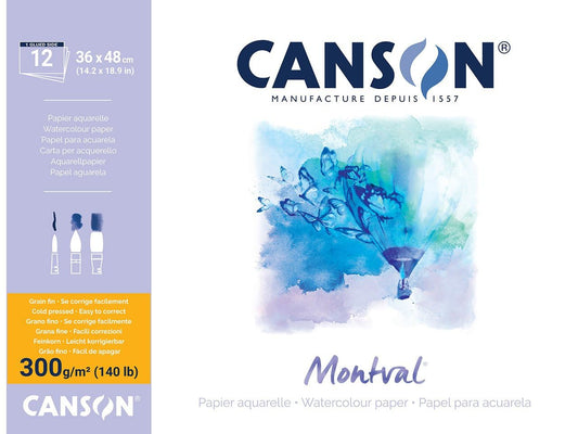 BLOCK CANSON MONTVAL ACUARELA 36X48CM 300G 12H GF 62385