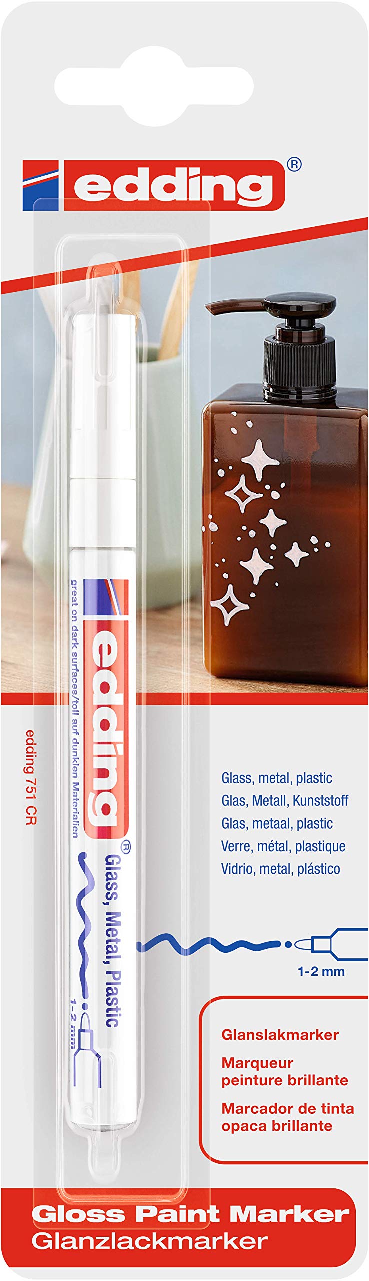 MARCADOR EDDING GLOSS PARA DECORAR 1-2MM BLANCO 61-E-751/1 CR-49
