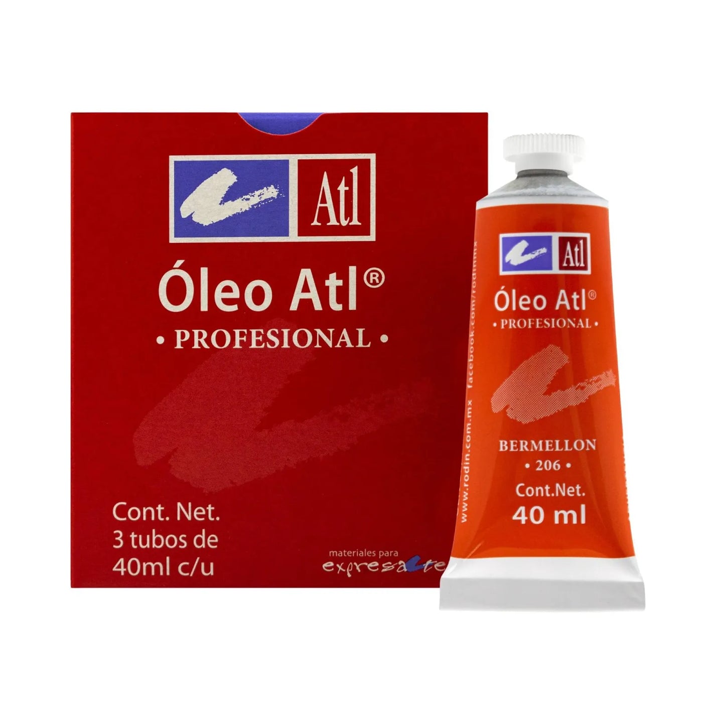 PINTURA AL OLEO ATL T-14 40ML BERMELLON NO 206 11470