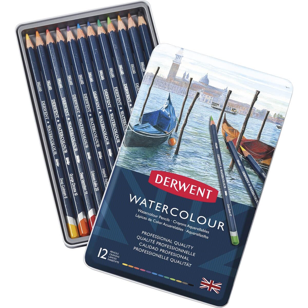 LAPICES ACUARELABLE DERWENT C12 CAJA MET. 21351