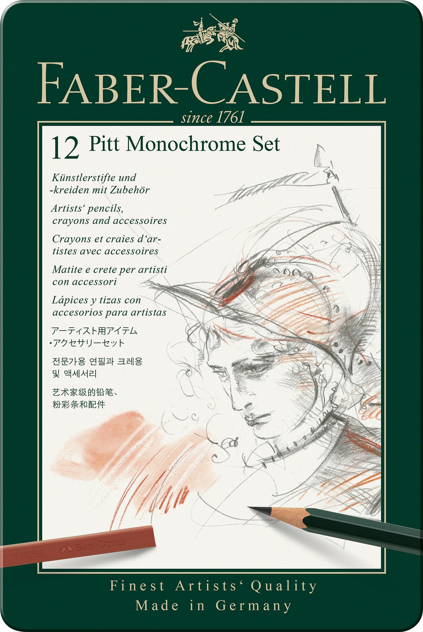 ESTUCHE FC GRAFITO PITT MONOCHROME X12 112975