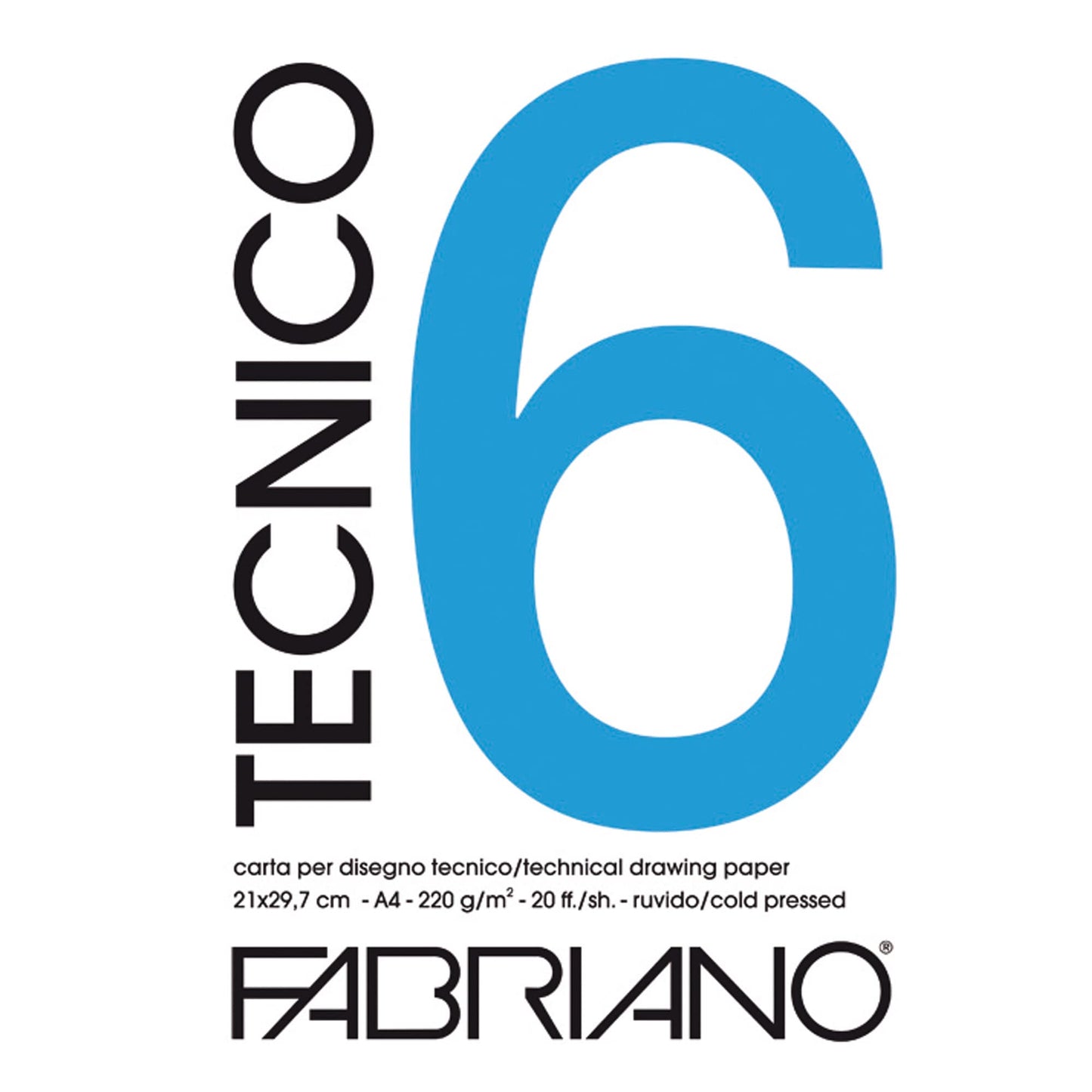 BLOCK FABRIANO TECNICO 6 RUVIDO 20H 21X29.7CM G220 559397