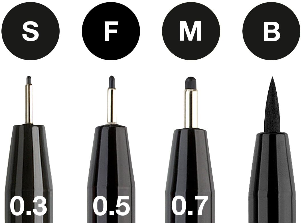 Marcador FC Pitt Artist Pen (S,FM,B) x 4 negro 167100