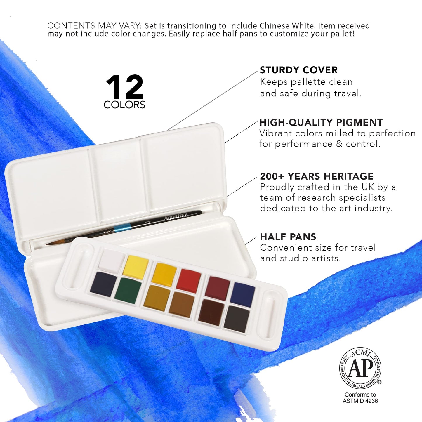 ACUARELA AQUAFINE MINI TRAVEL EST. MET. DE VIAJE CON 12 PASTILLAS 74147