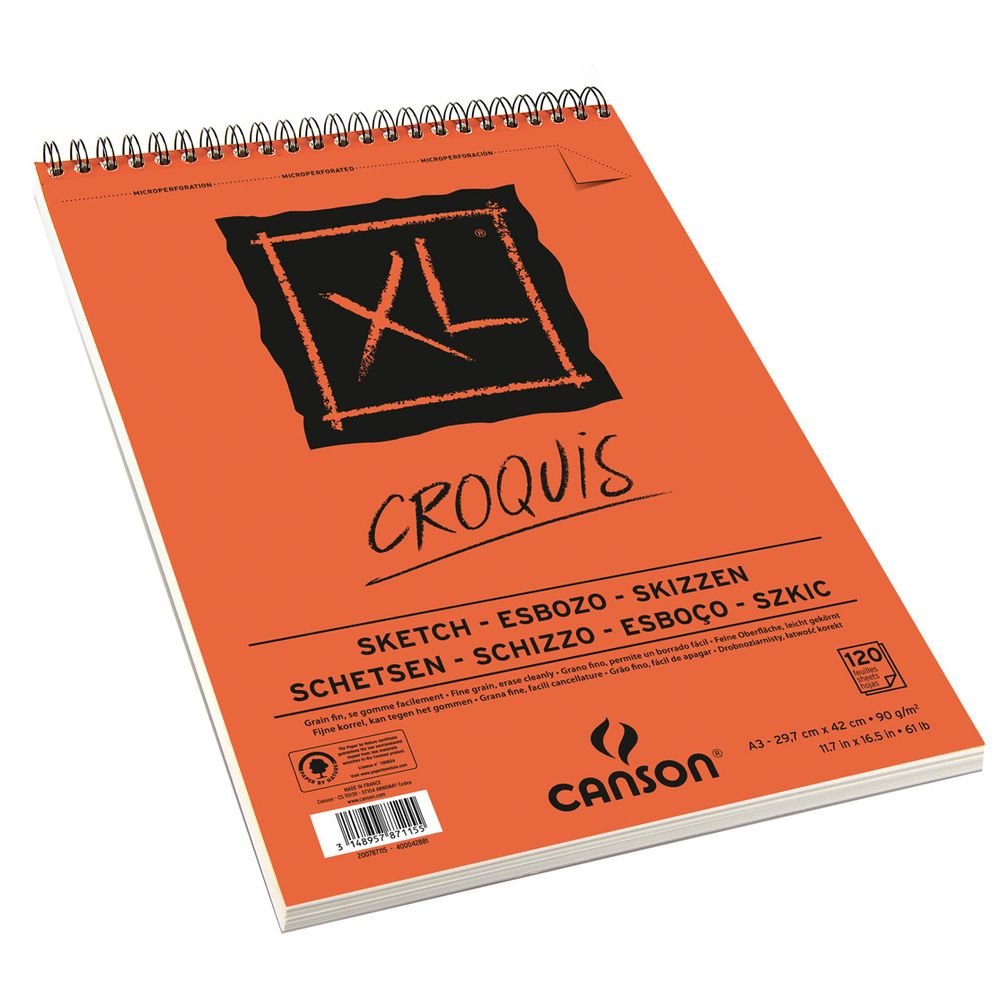 BLOCK CANSON XL CROQUIS A3 29.7X42CM 120HJ 90G 57603