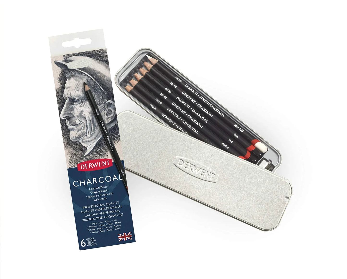 LAPICES DE CARBON DERWENT C6 CAJA MET 21292