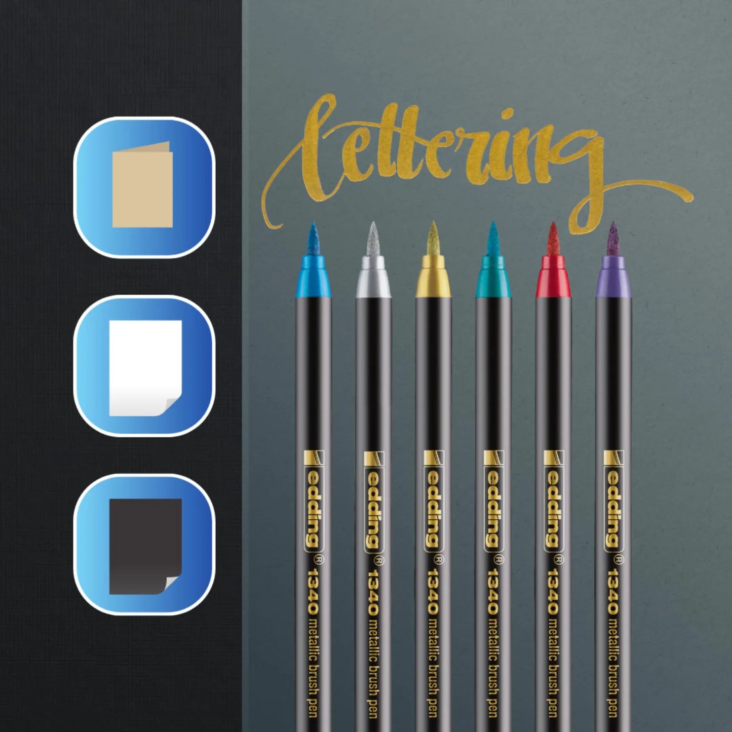 ROTULADOR EDDING BRUSH PEN CALIGRAFIA P.PINCEL FLEX MET X6 61-E-13406-MET