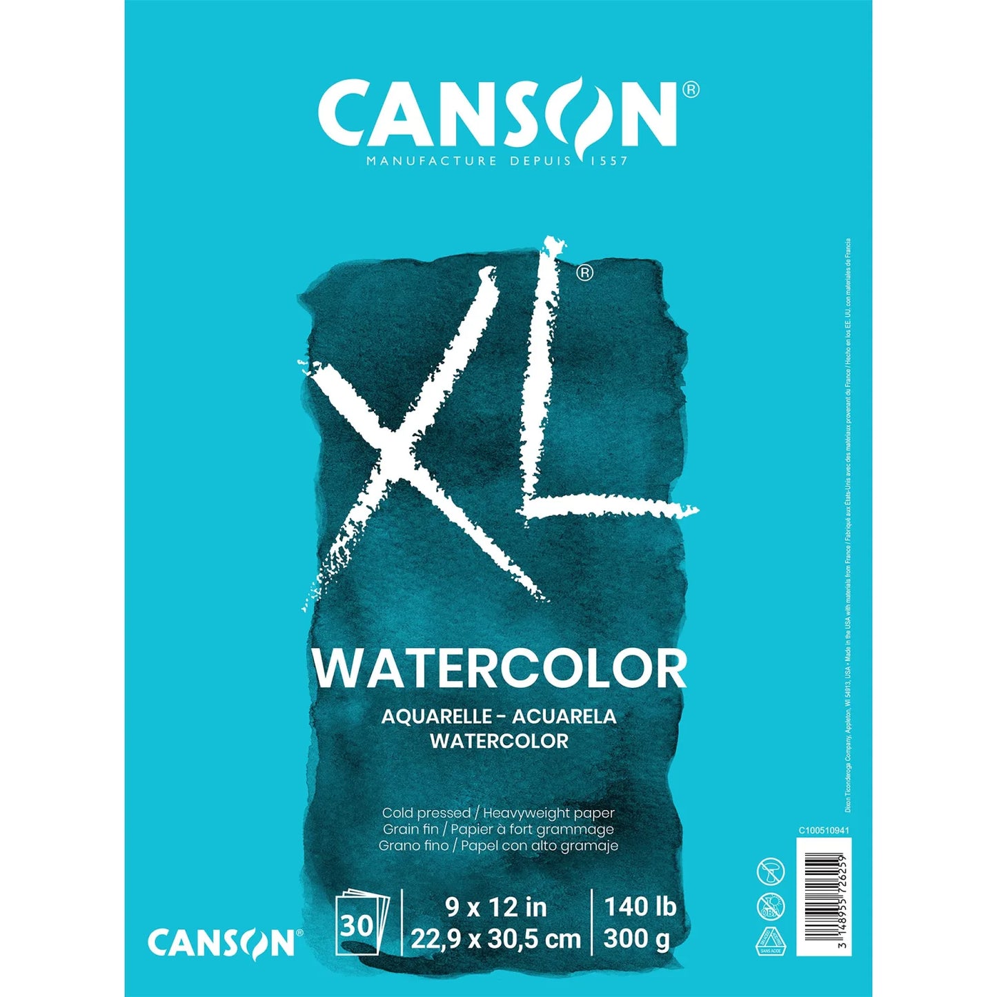 BLOCK CANSON XL WATERCOLOR 22.9X30.5CM 300G 30HJ 57518