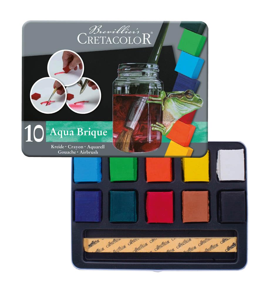 ACUARELAS CRETACOLOR EN PASTILLA EST.MET. C/10 COLORES 41510