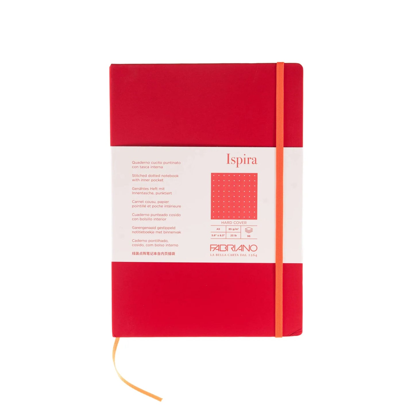 BLOCK FABRIANO ISPIRA HARD A5 DOTS RED 96 HOJAS 85G 566108
