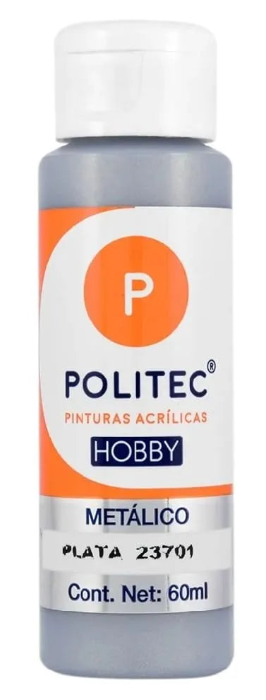 PINTURA POLITEC HOBBY METALICO 60 ML PLATA #701 20134