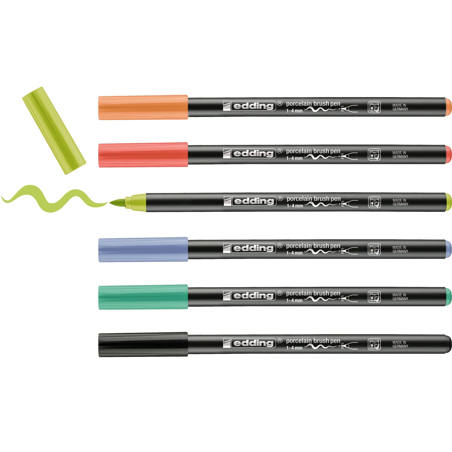 ROTULADOR EDDING CERAMICA Y PORCELANA P. PINCEL FLEXIBLE 1-4MM VIVIDOS X 6 61-E-42006VIVID