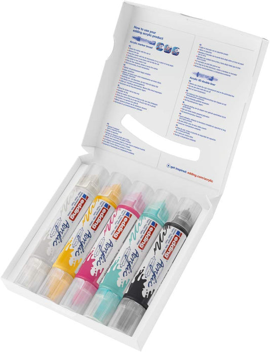 MARCADOR EDDING ACRYLIC 3D DOBLE PUNTA C/5 61-E-5400/5-Basi