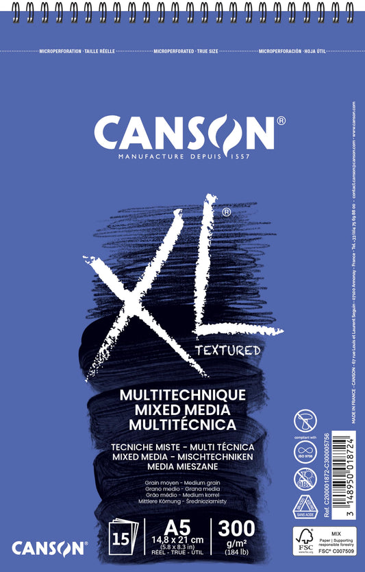 ALBUN CANSON XL MIX MEDIA A5 14X21CM 15H 300G SPP 61207