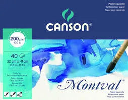 BLOCK CANSON MONTVAL ACUARELA 32X41CM 200G 40H GF 62393