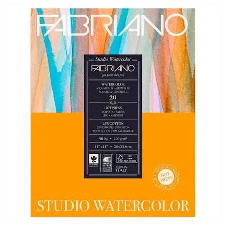 BLOCK FABRIANO WATERCOLOUR HOT PRESSED 20H 20.3X25.4CM G200 558001