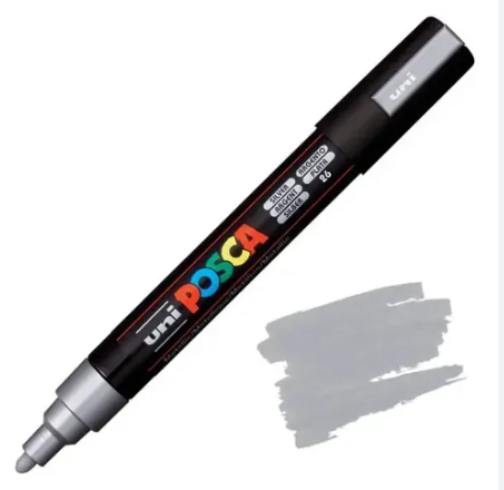 MARCADOR POSCA PC-5M P. MEDIA PLATA 315.PC5M-PL