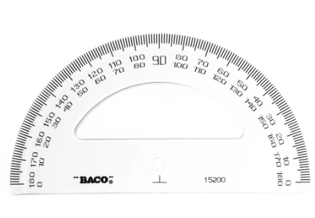 TRANSPORTADOR 180 GRADOS BACO T-115200 15 CM PLASTICO 017911