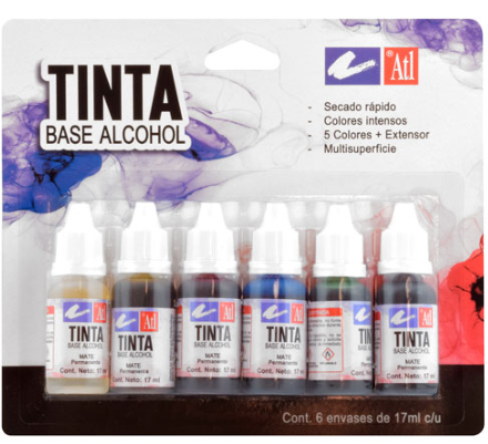 TINTAS DE ALCOHOL ATL SET 6 COLORES 17 ML