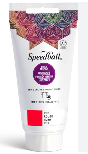 TINTA SPEEDBALL DE GRABADO PARA TEXTIL RED 75M