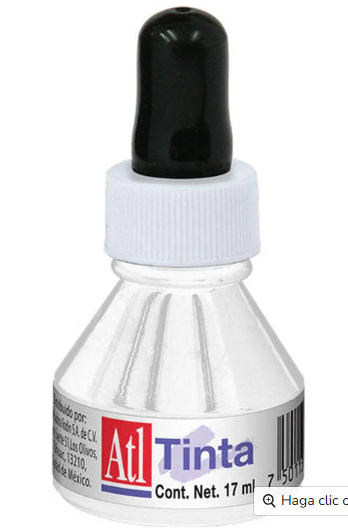 TINTA CHINA ATL BLANCO CON GOTERO 17 ML.