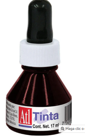 TINTA CHINA ATL CARMIN CON GOTERO 17 ML.