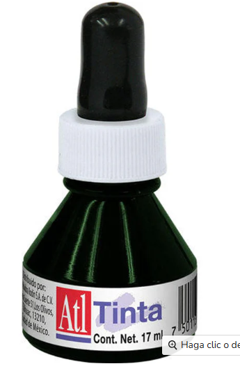 TINTA CHINA ATL VERDE OBSCURO CON GOTERO 17 ML.