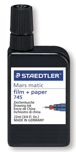 TINTA CHINA STAEDTLER 745 M2-9 22 ML. NEGRO LAMPLASTICA 47805