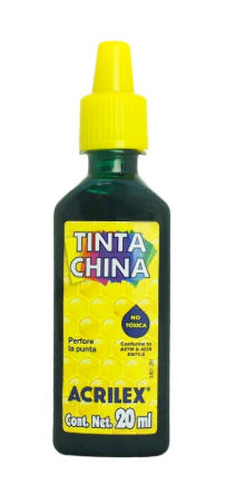 TINTA CHINA ACRILEX ESC.20ml VERDE BANDERA