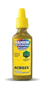 TINTA CHINA ACRILEX ESC.20ml ORO