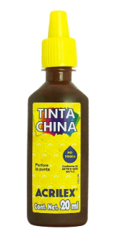 TINTA CHINA ACRILEX ESC.20ml MARRON