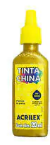 TINTA CHINA ACRILEX ESC.20ml AMARILLO ORO