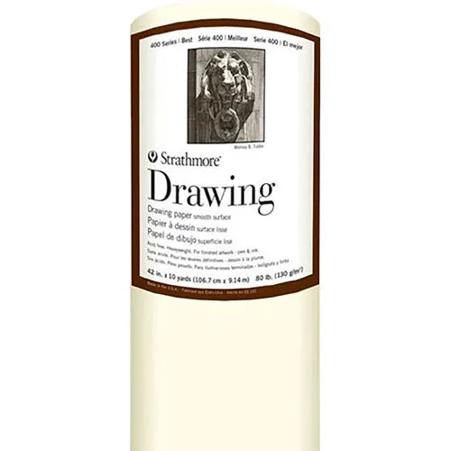 PAPEL PARA DIBUJO STRATHMORE SUPERFICIE LISA 106.7 CM X 914 CM 130 GRS ROLLO 67282