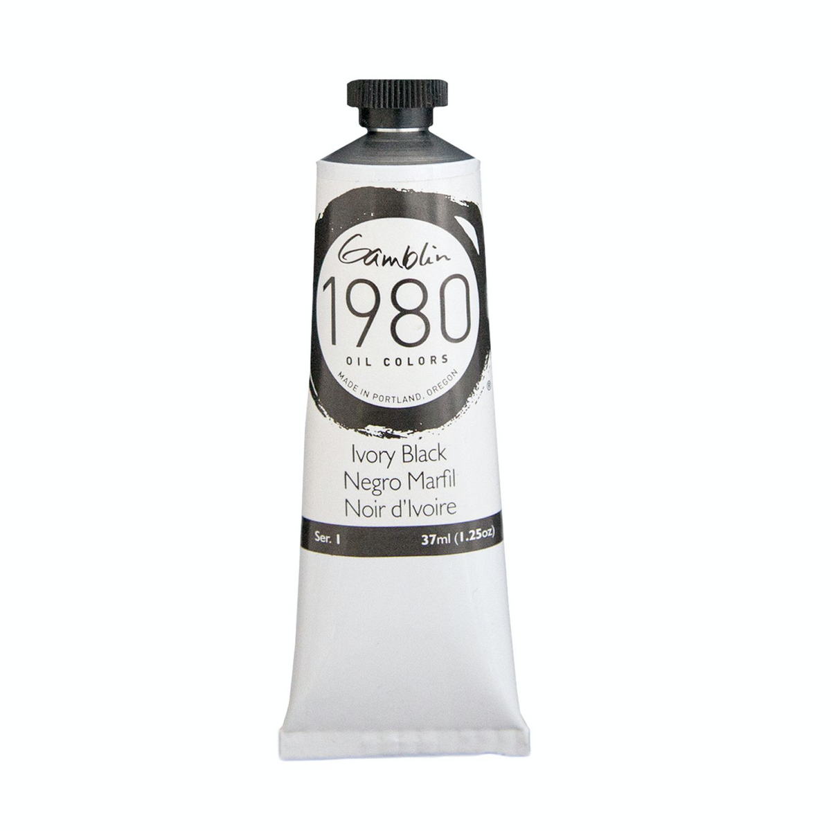 Pintura al oleo Gamblin 1980 Ivory Black 37ml