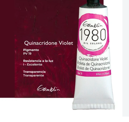 Pintura al oleo Gamblin 1980 Quinacridone Violet 37ml