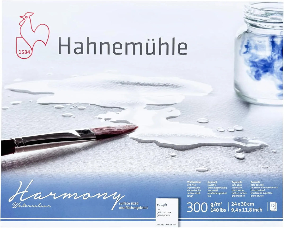 BLOCK HAHNEMÜHLE ACUARELA HARMONY 12HJ 300GM 24X30CM ROUGH 31149