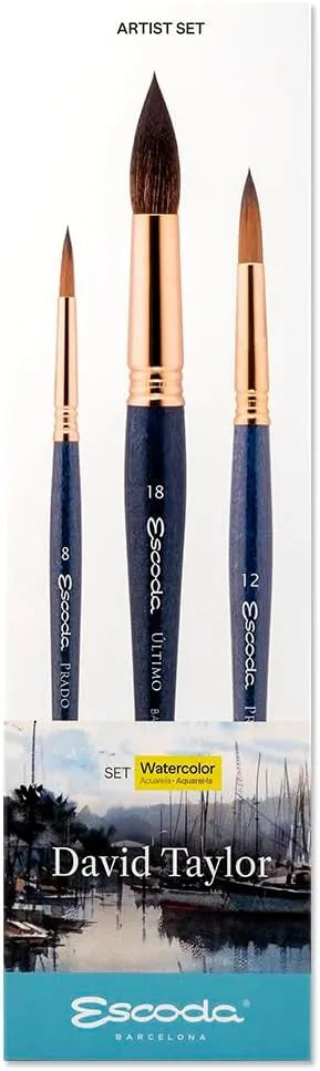 PINCELES ESCODA SINTETICOS ACUARELA  S8609 (R #8 #12 #18) DAVID TAYLOR 31229