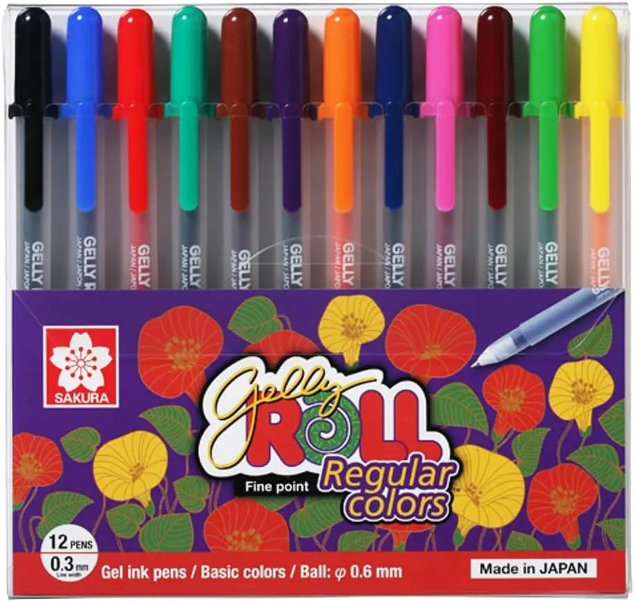 BOLIGRAFO SAKURA GELLY ROLL C12 COLORES REGULARES 24159