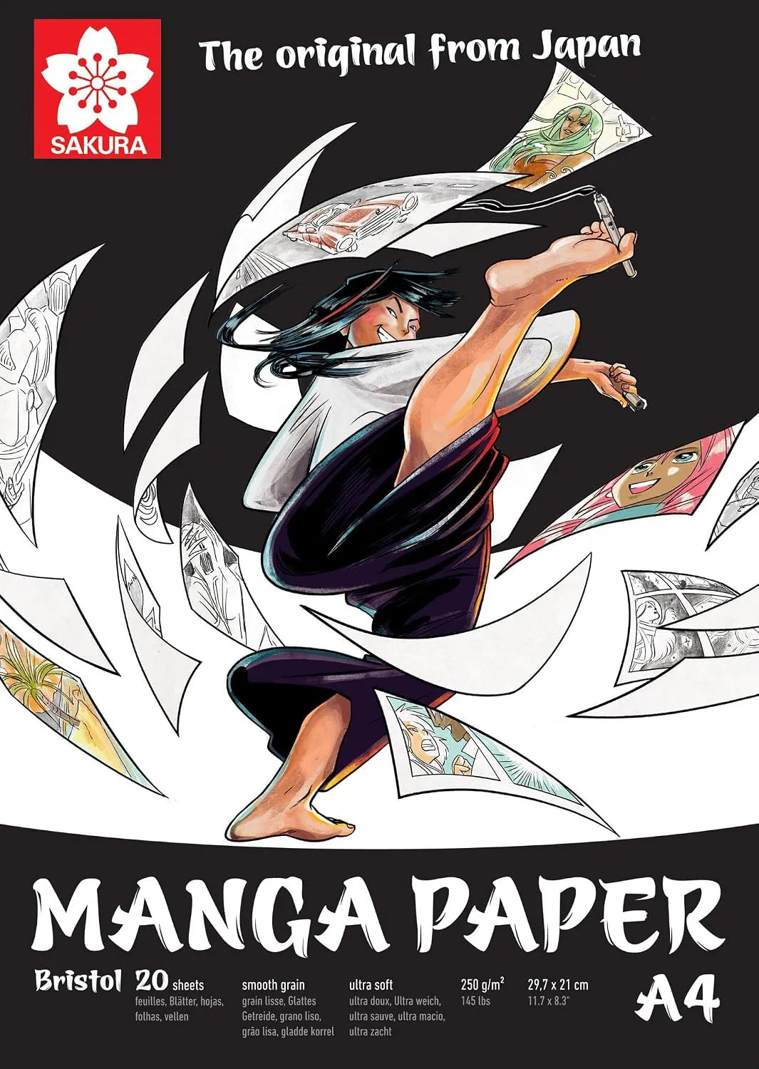 BLOCK SAKURA PAPEL MANGA A4 21X29.7CM 250GMS 20HJS 31381