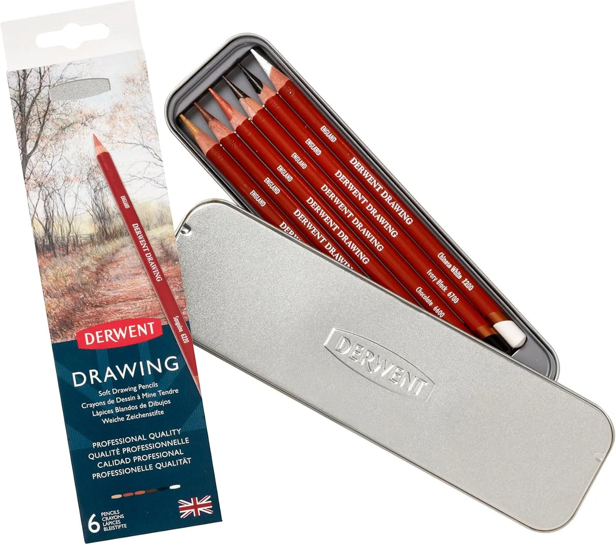 LAPICES DRAWING DERWENT #0701089 CAJA MET. C6 21373