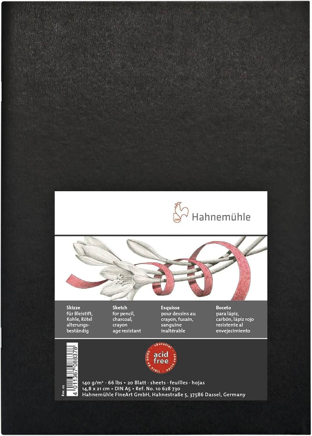 BLOCK HAHNEMÜHLE SKETCH BOOKLET A5 140GM DIN 20HJS 23624