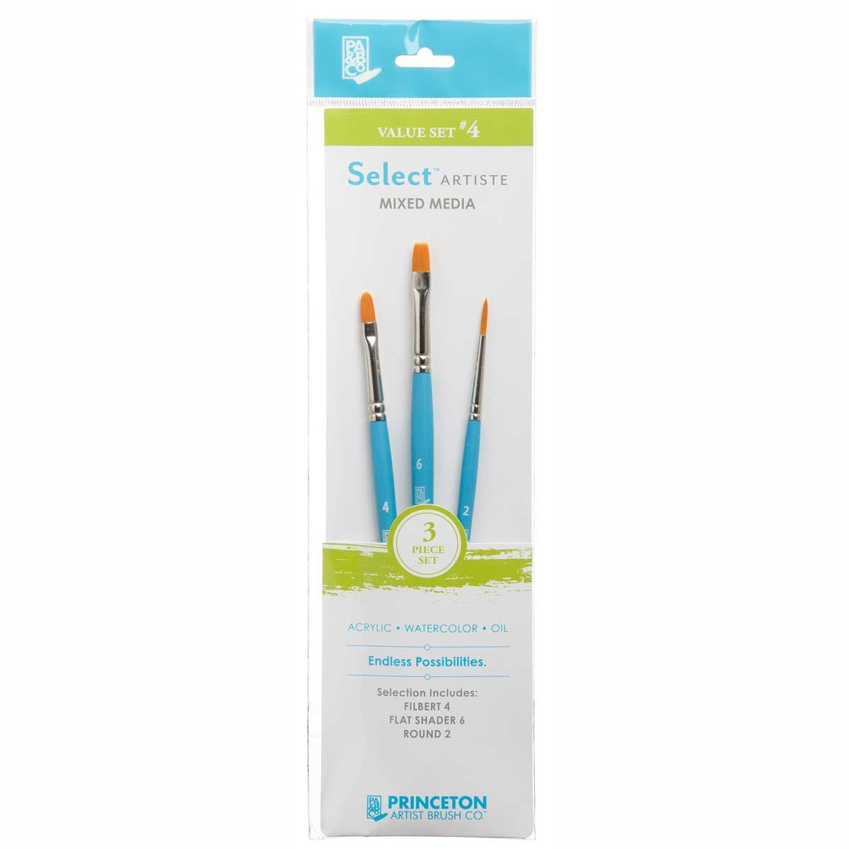 PINCELES PRINCETON SET 4 CON 3 PZAS 67984